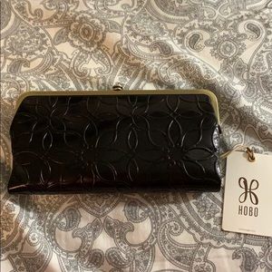 NWT Black embossed HOBO Lauren clutch/wallet